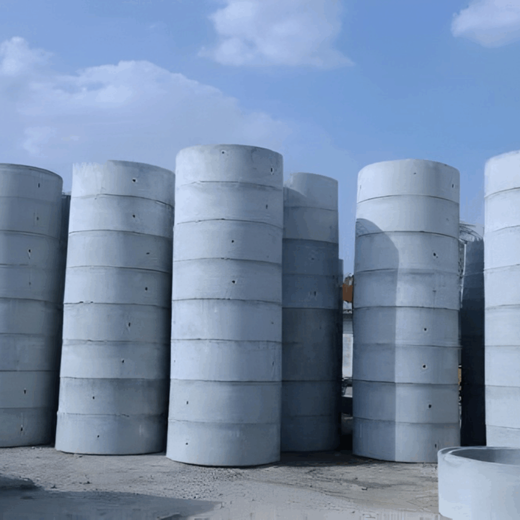 Stacked concrete cylinders